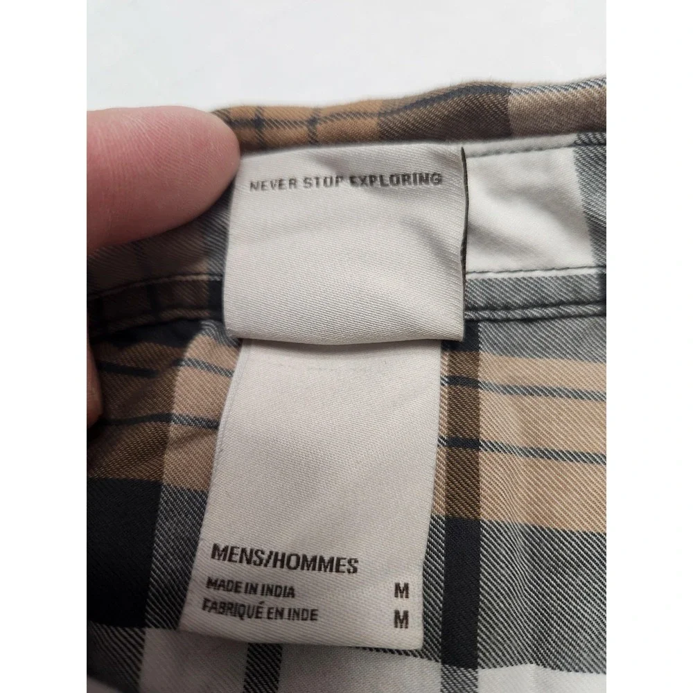 The North Face Shirt Mens Medium Brown Black Plaid Button Up‎ Long Sleeve Casual
